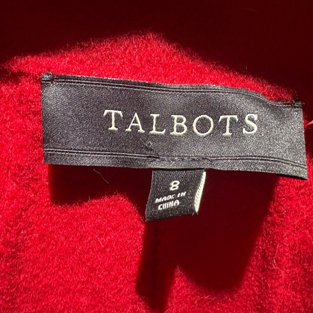 Talbots Red Double Face Wool Jacket Double Breast… - image 3